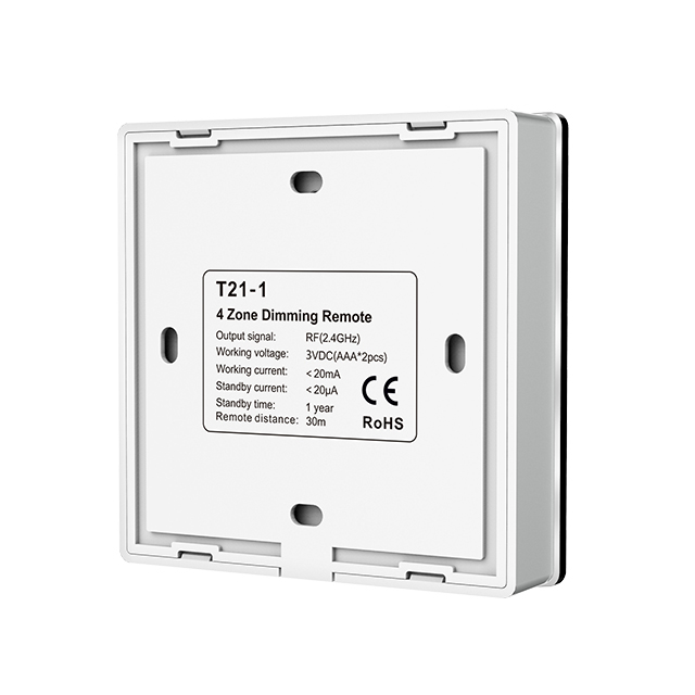 T21-1 4 Zones RF Dimmable Wall Mounted Touch Panel Controller